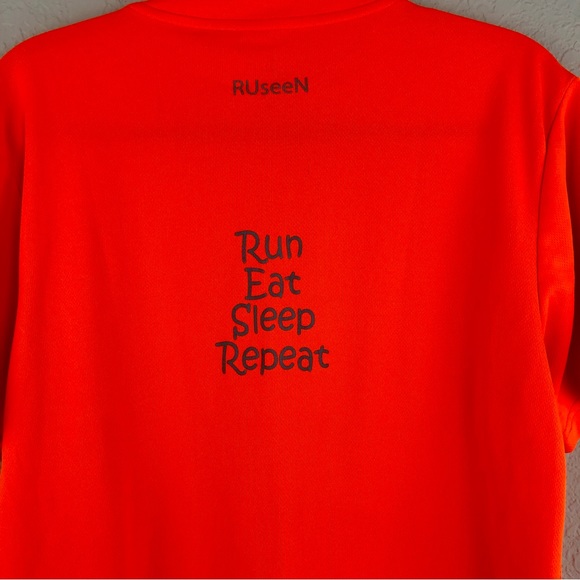 RUSeen Orange Reflective Running T Shirt - Picture 6 of 6